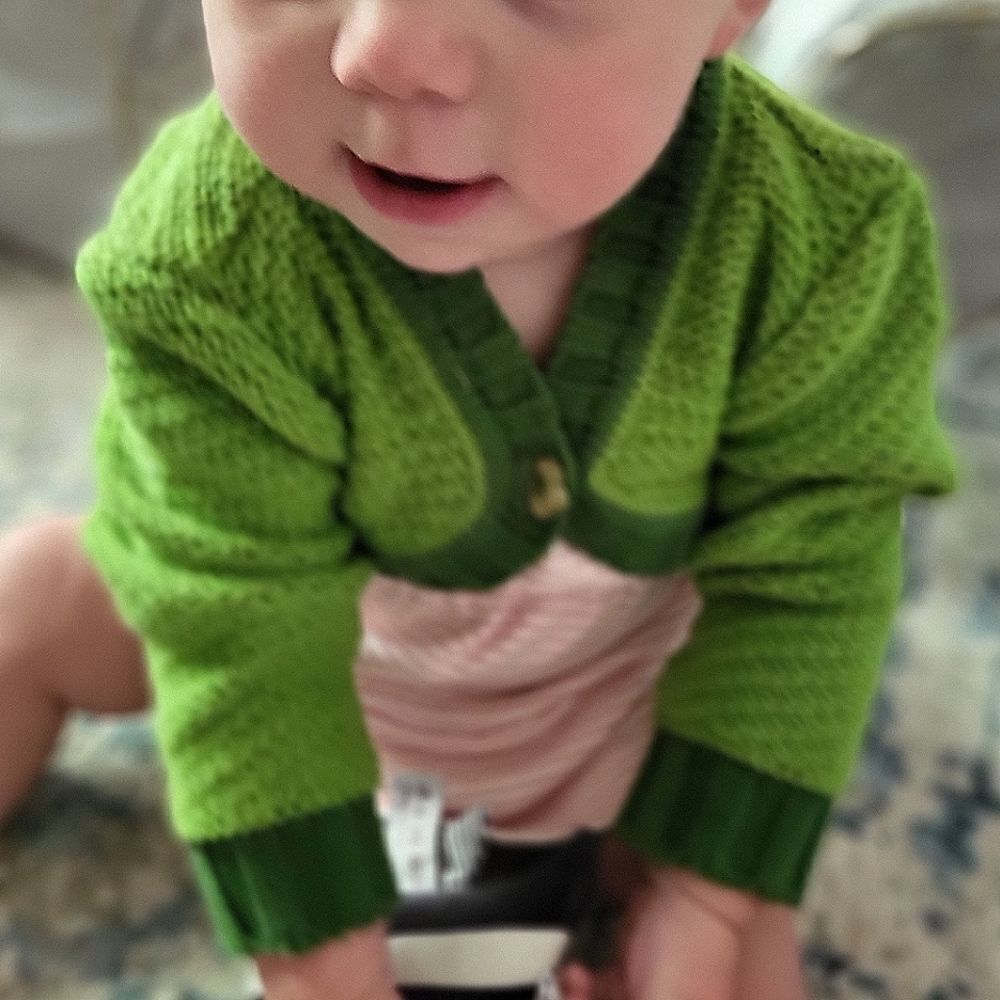 Children's Place Baby Green Knitted Sweater Bolero Jacket
